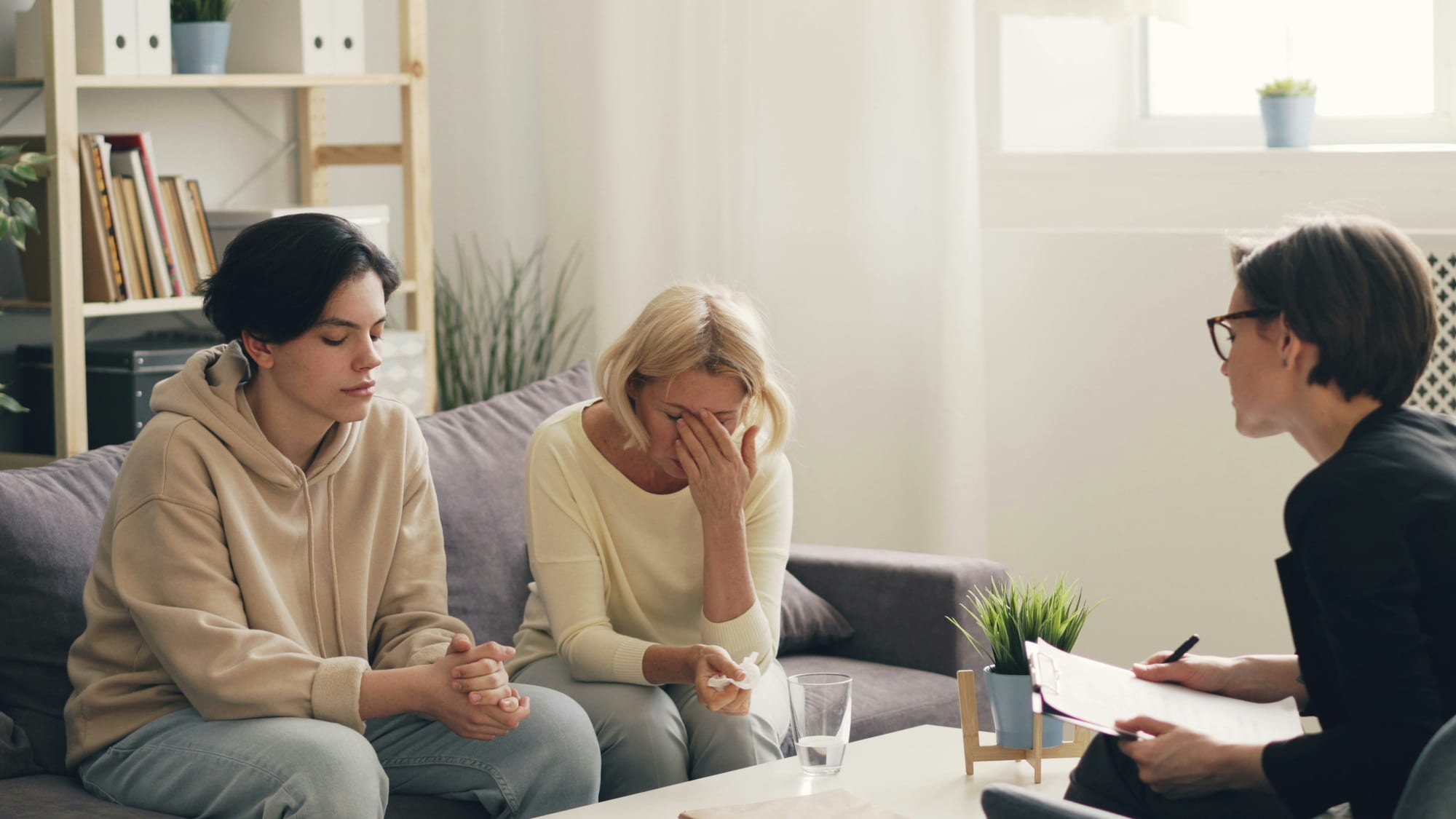 A family in a counseling session